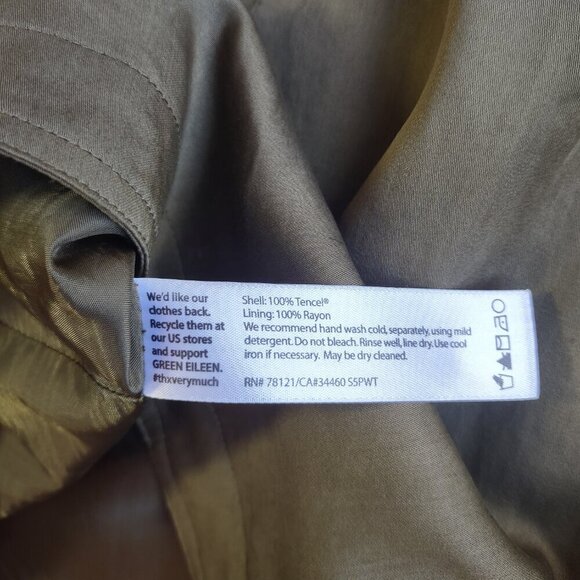 Eileen Fisher Women's Hooded Rain Jacket Lined Full Zip Size Medium Utility - Picture 9 of 10